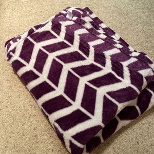 Purple and white blanket